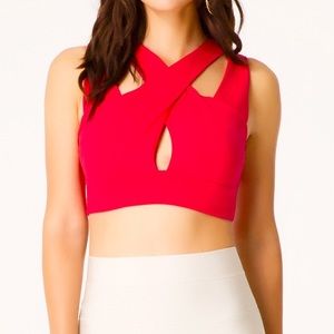 NWT Bebe Cross Crop Top